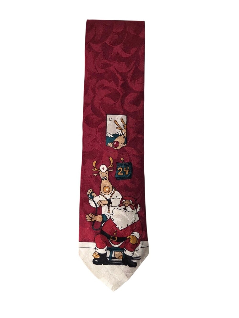 SANTA CLAUS CHRISTMAS Novelty Silk XMAS Necktie Made In USA NWOT